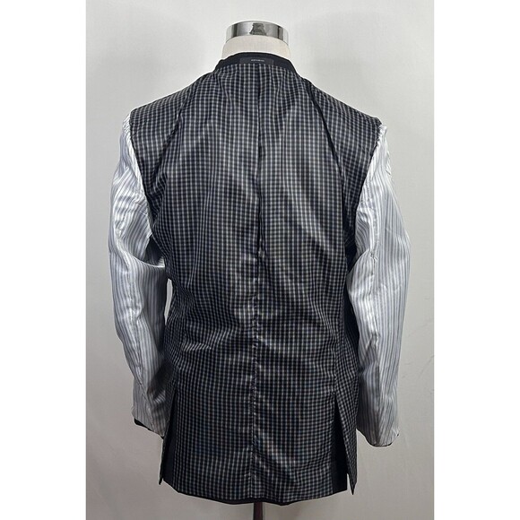 Joseph Abboud 38R Sport Coat 100% Wool Gray Plaid Two Button Double Vented - Picture 8 of 8